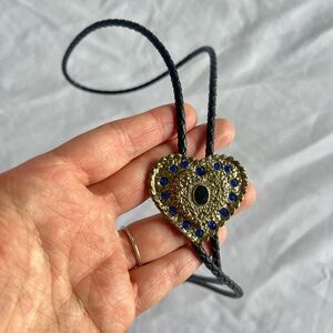 Vintage Brass Heart Bolo Tie